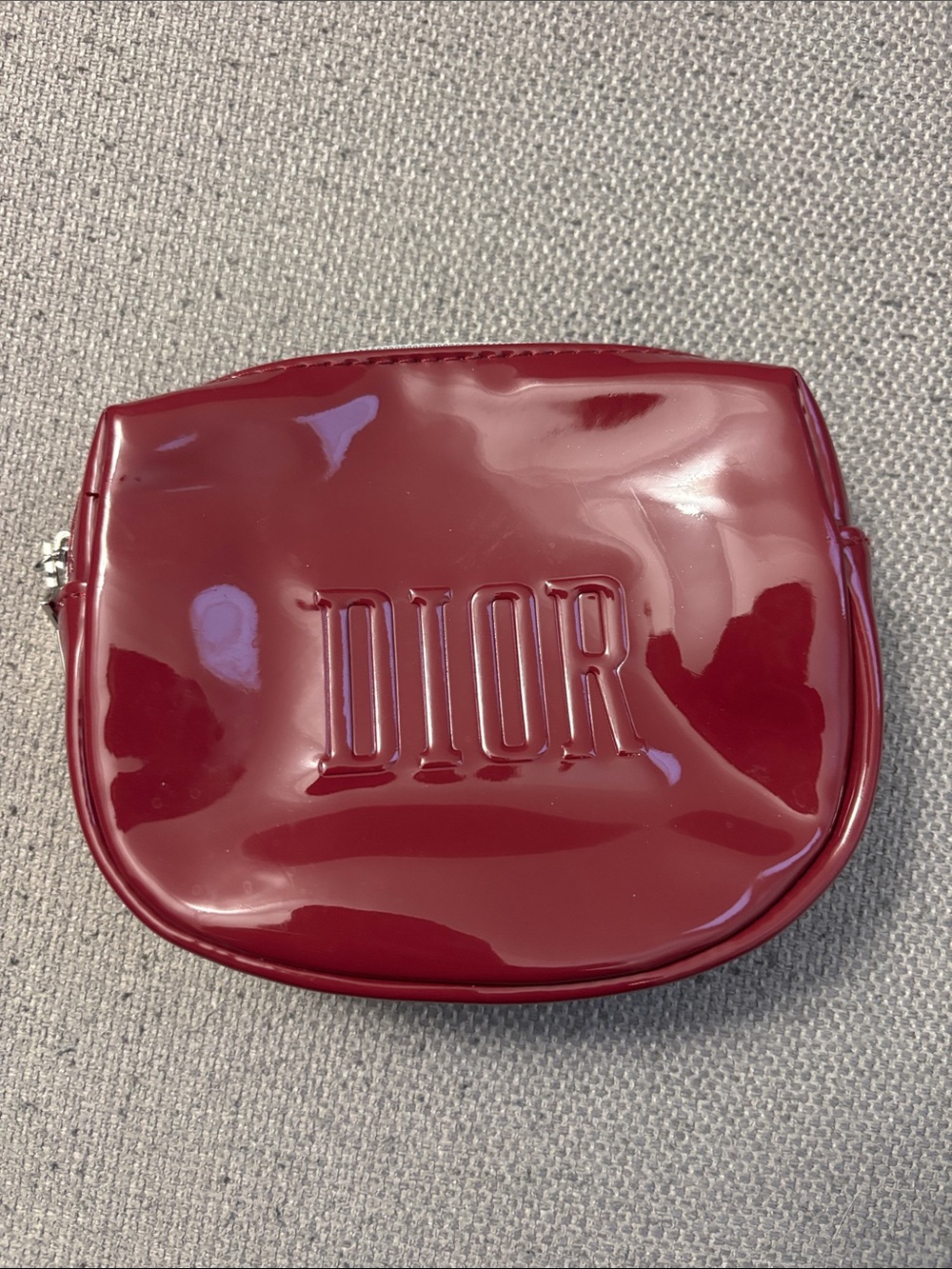 Dior Patent Leather Pouch in Burgundy Red